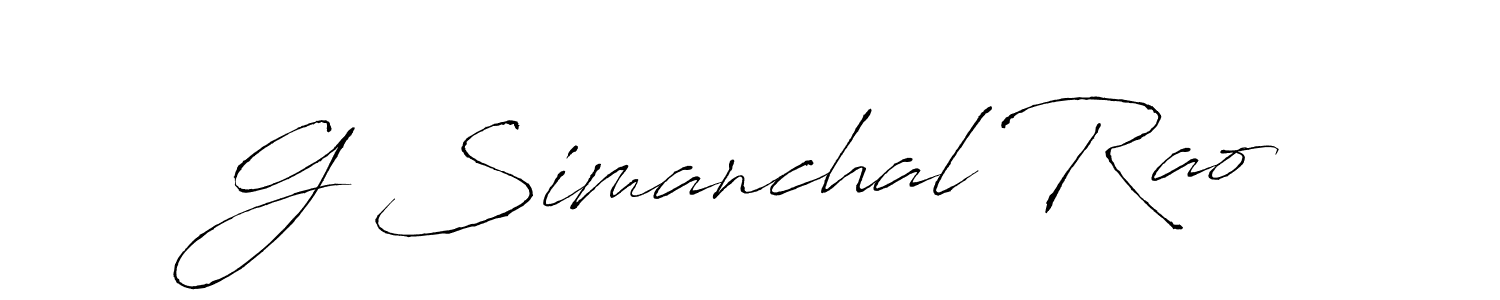 Make a beautiful signature design for name G Simanchal Rao. With this signature (Antro_Vectra) style, you can create a handwritten signature for free. G Simanchal Rao signature style 6 images and pictures png