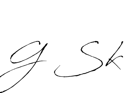 The best way (Antro_Vectra) to make a short signature is to pick only two or three words in your name. The name G Sk include a total of six letters. For converting this name. G Sk signature style 6 images and pictures png
