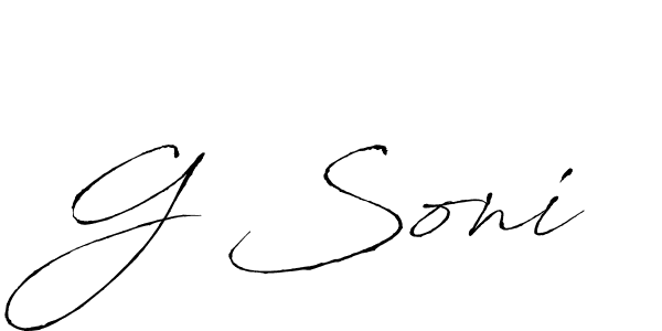 Create a beautiful signature design for name G Soni. With this signature (Antro_Vectra) fonts, you can make a handwritten signature for free. G Soni signature style 6 images and pictures png