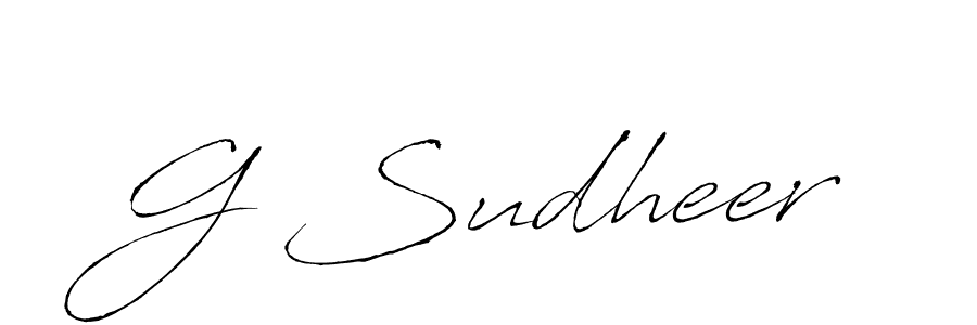 if you are searching for the best signature style for your name G Sudheer. so please give up your signature search. here we have designed multiple signature styles  using Antro_Vectra. G Sudheer signature style 6 images and pictures png