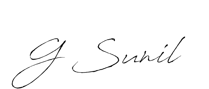 Create a beautiful signature design for name G Sunil. With this signature (Antro_Vectra) fonts, you can make a handwritten signature for free. G Sunil signature style 6 images and pictures png