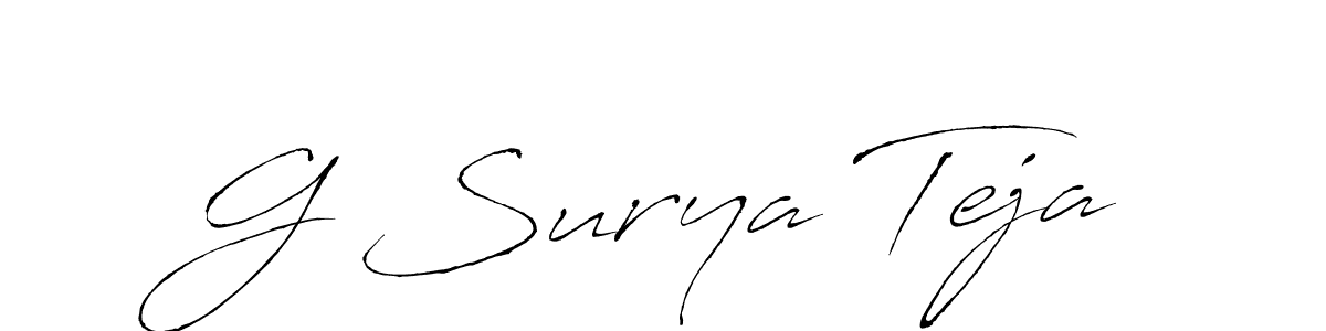 Design your own signature with our free online signature maker. With this signature software, you can create a handwritten (Antro_Vectra) signature for name G Surya Teja. G Surya Teja signature style 6 images and pictures png