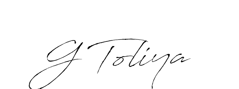 Similarly Antro_Vectra is the best handwritten signature design. Signature creator online .You can use it as an online autograph creator for name G Toliya. G Toliya signature style 6 images and pictures png