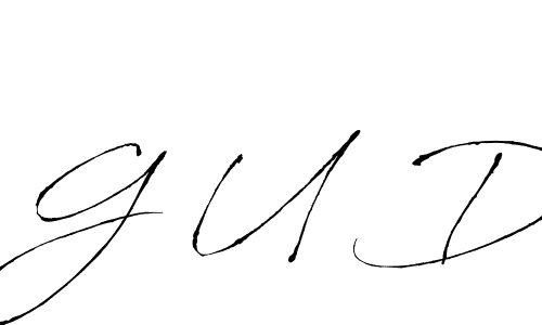 Make a beautiful signature design for name G U D. With this signature (Antro_Vectra) style, you can create a handwritten signature for free. G U D signature style 6 images and pictures png