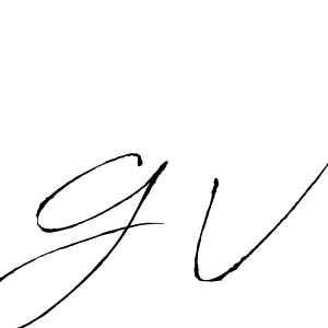 Make a beautiful signature design for name G V. With this signature (Antro_Vectra) style, you can create a handwritten signature for free. G V signature style 6 images and pictures png