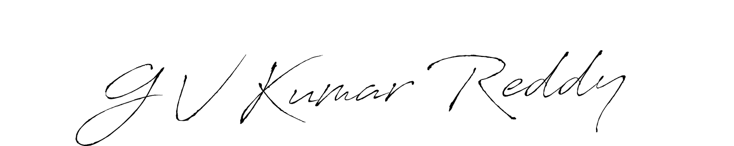 The best way (Antro_Vectra) to make a short signature is to pick only two or three words in your name. The name G V Kumar Reddy include a total of six letters. For converting this name. G V Kumar Reddy signature style 6 images and pictures png