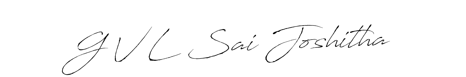 Antro_Vectra is a professional signature style that is perfect for those who want to add a touch of class to their signature. It is also a great choice for those who want to make their signature more unique. Get G V L Sai Joshitha name to fancy signature for free. G V L Sai Joshitha signature style 6 images and pictures png