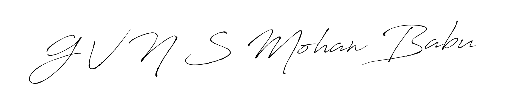 Antro_Vectra is a professional signature style that is perfect for those who want to add a touch of class to their signature. It is also a great choice for those who want to make their signature more unique. Get G V N S Mohan Babu name to fancy signature for free. G V N S Mohan Babu signature style 6 images and pictures png