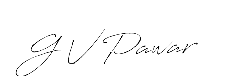The best way (Antro_Vectra) to make a short signature is to pick only two or three words in your name. The name G V Pawar include a total of six letters. For converting this name. G V Pawar signature style 6 images and pictures png