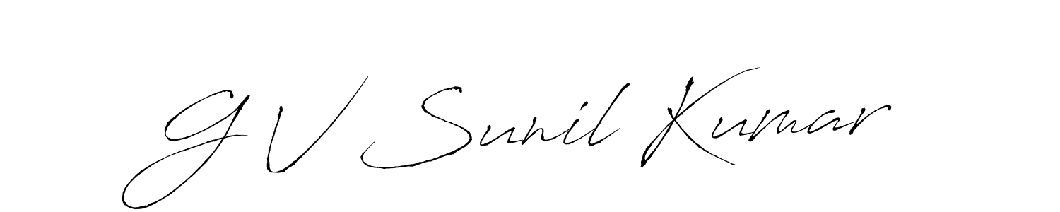 Also we have G V Sunil Kumar name is the best signature style. Create professional handwritten signature collection using Antro_Vectra autograph style. G V Sunil Kumar signature style 6 images and pictures png