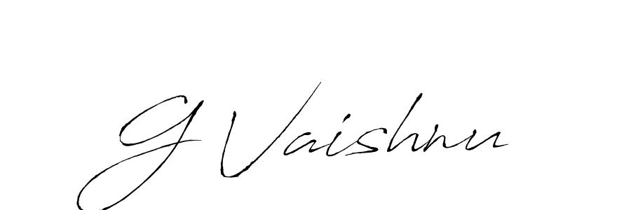 Create a beautiful signature design for name G Vaishnu. With this signature (Antro_Vectra) fonts, you can make a handwritten signature for free. G Vaishnu signature style 6 images and pictures png