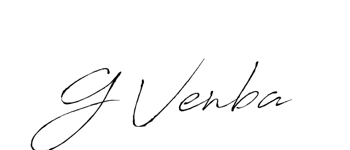 How to make G Venba name signature. Use Antro_Vectra style for creating short signs online. This is the latest handwritten sign. G Venba signature style 6 images and pictures png