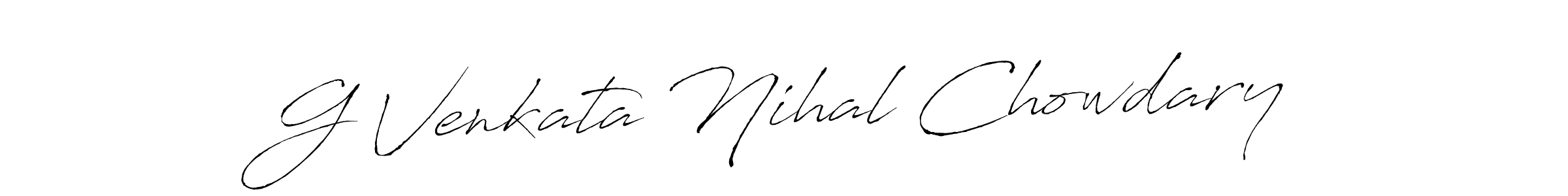 You can use this online signature creator to create a handwritten signature for the name G Venkata Nihal Chowdary. This is the best online autograph maker. G Venkata Nihal Chowdary signature style 6 images and pictures png