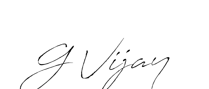 How to make G Vijay name signature. Use Antro_Vectra style for creating short signs online. This is the latest handwritten sign. G Vijay signature style 6 images and pictures png