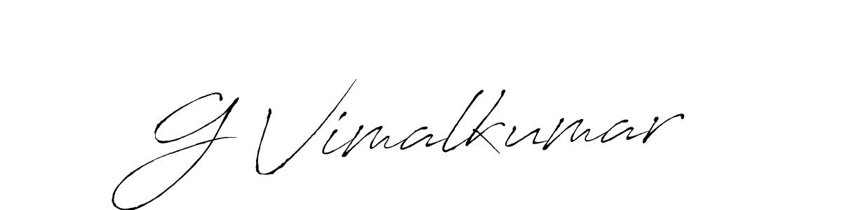 How to make G Vimalkumar name signature. Use Antro_Vectra style for creating short signs online. This is the latest handwritten sign. G Vimalkumar signature style 6 images and pictures png
