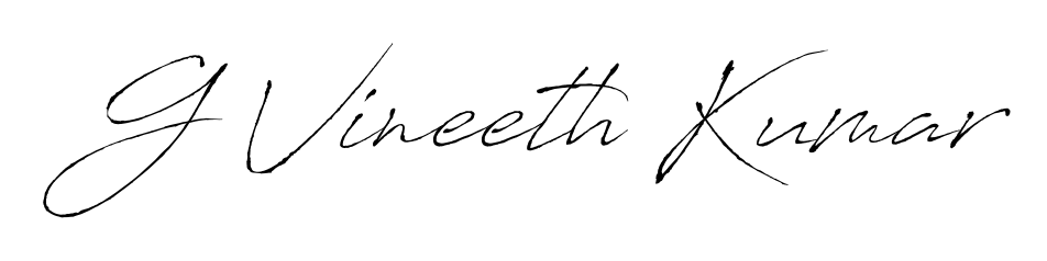 Enhance your business communications with G Vineeth Kumar signature in Antro_Vectra lettering. Clean, modern, and universally compatible. G Vineeth Kumar signature style 6 images and pictures png