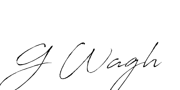 The best way (Antro_Vectra) to make a short signature is to pick only two or three words in your name. The name G Wagh include a total of six letters. For converting this name. G Wagh signature style 6 images and pictures png