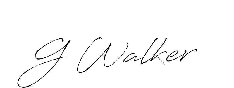 How to make G Walker name signature. Use Antro_Vectra style for creating short signs online. This is the latest handwritten sign. G Walker signature style 6 images and pictures png