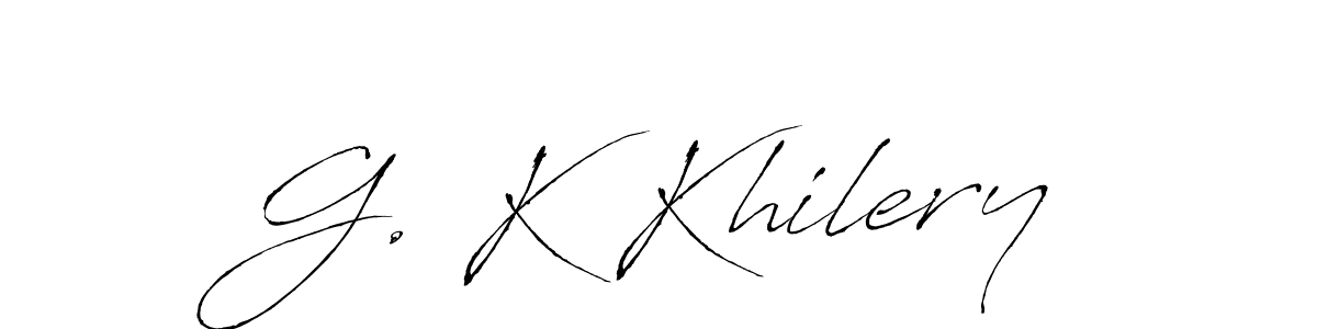 Antro_Vectra is a professional signature style that is perfect for those who want to add a touch of class to their signature. It is also a great choice for those who want to make their signature more unique. Get G. K Khilery name to fancy signature for free. G. K Khilery signature style 6 images and pictures png