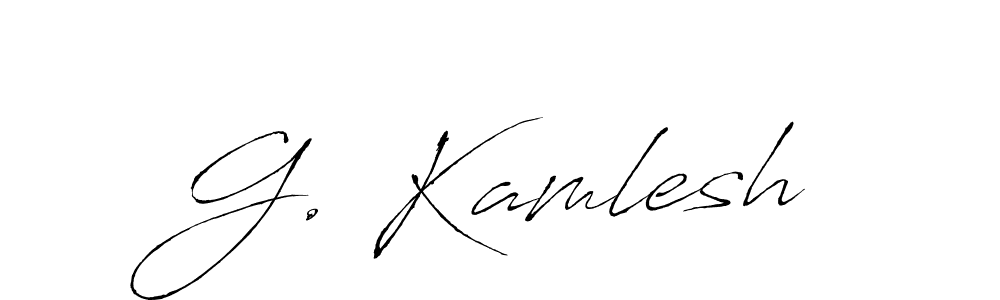 How to make G. Kamlesh name signature. Use Antro_Vectra style for creating short signs online. This is the latest handwritten sign. G. Kamlesh signature style 6 images and pictures png