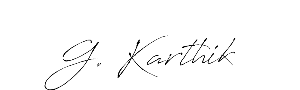 The best way (Antro_Vectra) to make a short signature is to pick only two or three words in your name. The name G. Karthik include a total of six letters. For converting this name. G. Karthik signature style 6 images and pictures png