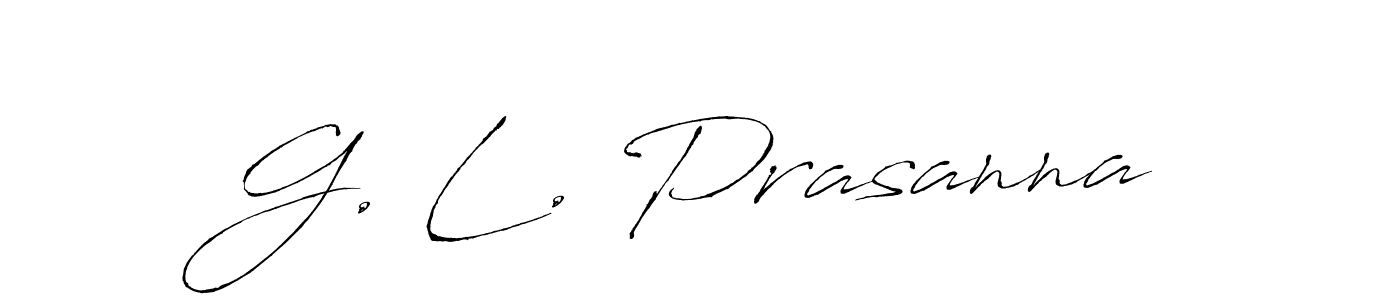 The best way (Antro_Vectra) to make a short signature is to pick only two or three words in your name. The name G. L. Prasanna include a total of six letters. For converting this name. G. L. Prasanna signature style 6 images and pictures png