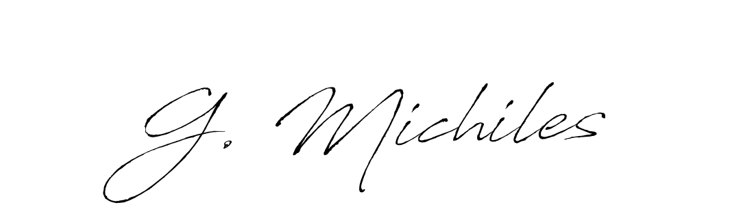 G. Michiles stylish signature style. Best Handwritten Sign (Antro_Vectra) for my name. Handwritten Signature Collection Ideas for my name G. Michiles. G. Michiles signature style 6 images and pictures png