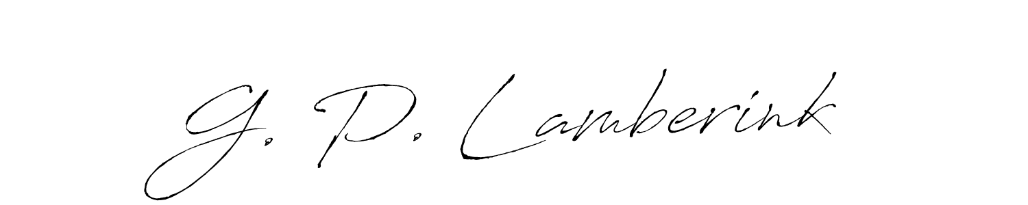 Create a beautiful signature design for name G. P. Lamberink. With this signature (Antro_Vectra) fonts, you can make a handwritten signature for free. G. P. Lamberink signature style 6 images and pictures png