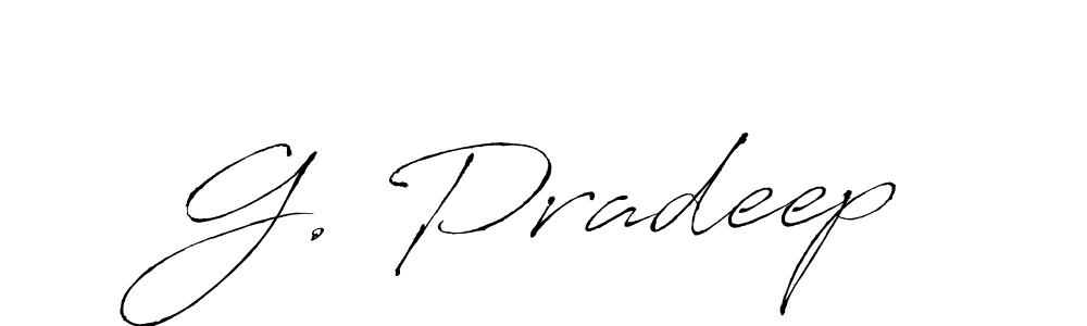 The best way (Antro_Vectra) to make a short signature is to pick only two or three words in your name. The name G. Pradeep include a total of six letters. For converting this name. G. Pradeep signature style 6 images and pictures png