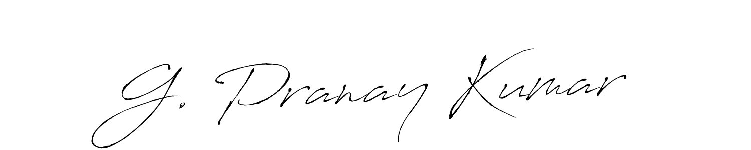 Create a beautiful signature design for name G. Pranay Kumar. With this signature (Antro_Vectra) fonts, you can make a handwritten signature for free. G. Pranay Kumar signature style 6 images and pictures png