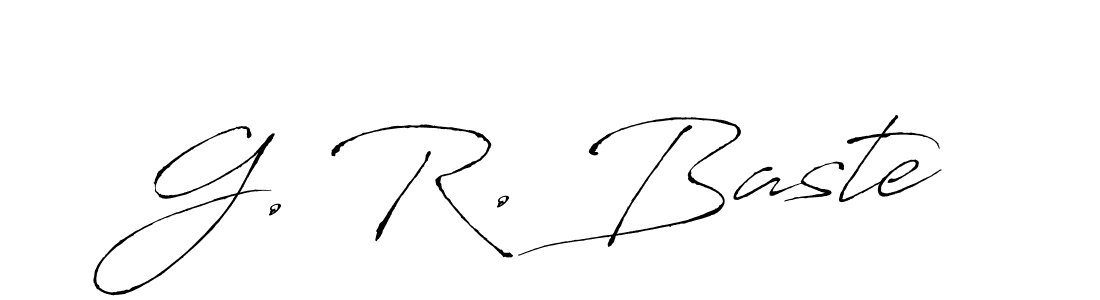 How to make G. R. Baste name signature. Use Antro_Vectra style for creating short signs online. This is the latest handwritten sign. G. R. Baste signature style 6 images and pictures png