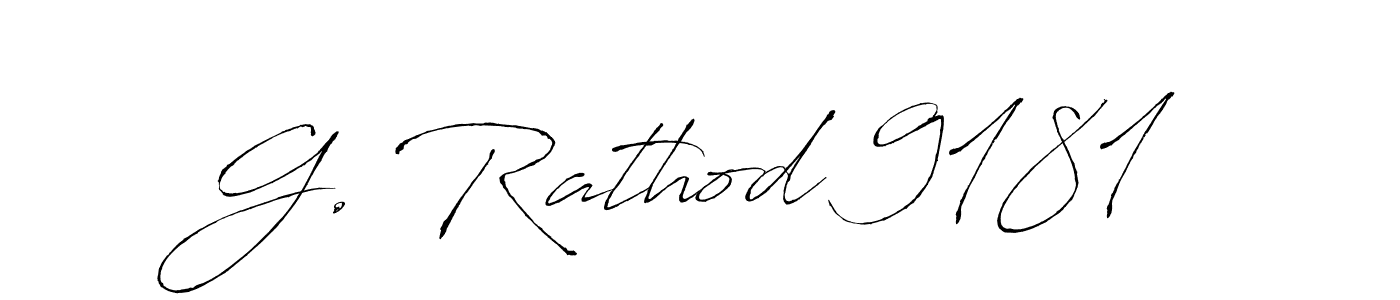 How to make G. Rathod 9181 name signature. Use Antro_Vectra style for creating short signs online. This is the latest handwritten sign. G. Rathod 9181 signature style 6 images and pictures png