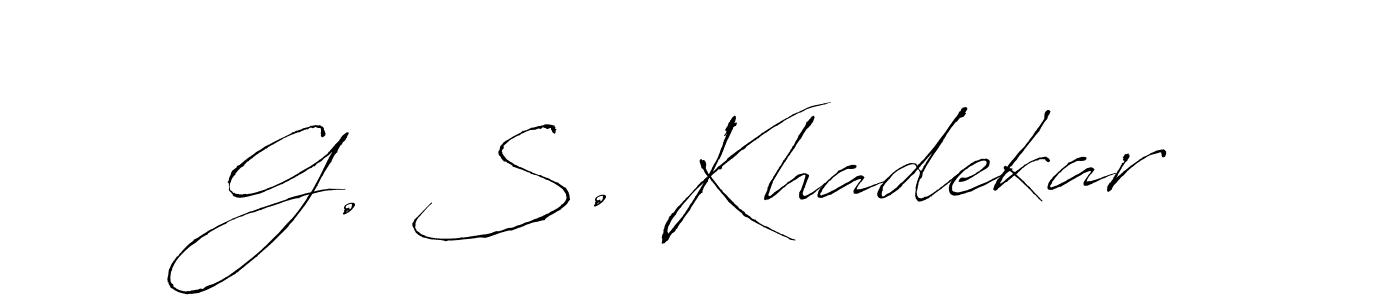 This is the best signature style for the G. S. Khadekar name. Also you like these signature font (Antro_Vectra). Mix name signature. G. S. Khadekar signature style 6 images and pictures png