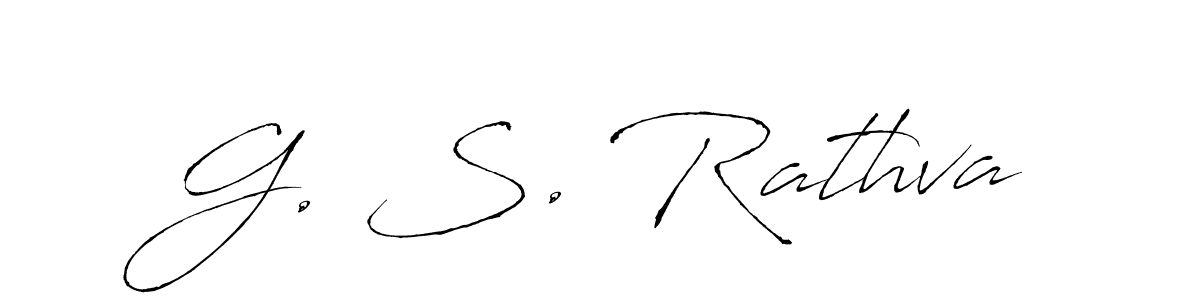 How to make G. S. Rathva name signature. Use Antro_Vectra style for creating short signs online. This is the latest handwritten sign. G. S. Rathva signature style 6 images and pictures png