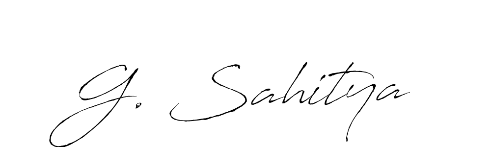 The best way (Antro_Vectra) to make a short signature is to pick only two or three words in your name. The name G. Sahitya include a total of six letters. For converting this name. G. Sahitya signature style 6 images and pictures png