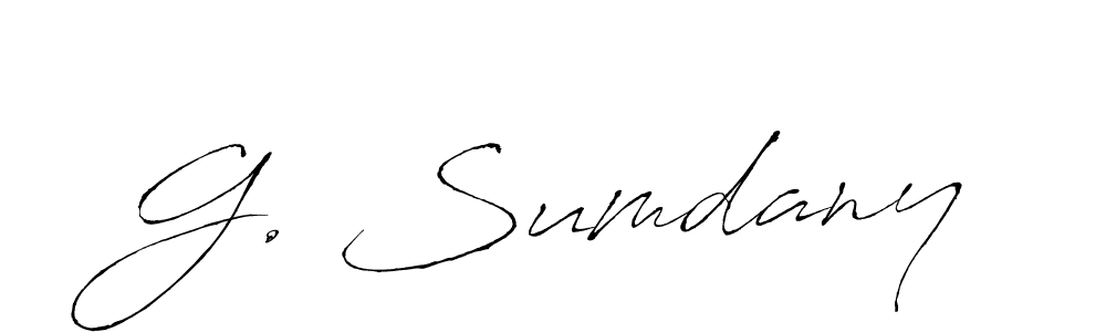 How to make G. Sumdany name signature. Use Antro_Vectra style for creating short signs online. This is the latest handwritten sign. G. Sumdany signature style 6 images and pictures png