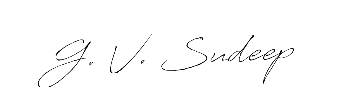 Create a beautiful signature design for name G. V. Sudeep. With this signature (Antro_Vectra) fonts, you can make a handwritten signature for free. G. V. Sudeep signature style 6 images and pictures png