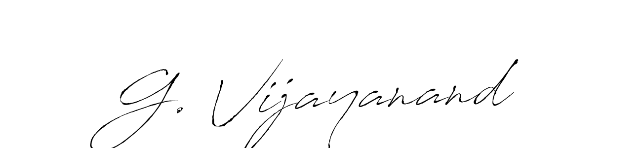 Design your own signature with our free online signature maker. With this signature software, you can create a handwritten (Antro_Vectra) signature for name G. Vijayanand. G. Vijayanand signature style 6 images and pictures png