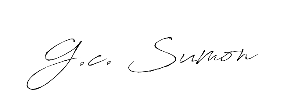 Also we have G.c. Sumon name is the best signature style. Create professional handwritten signature collection using Antro_Vectra autograph style. G.c. Sumon signature style 6 images and pictures png