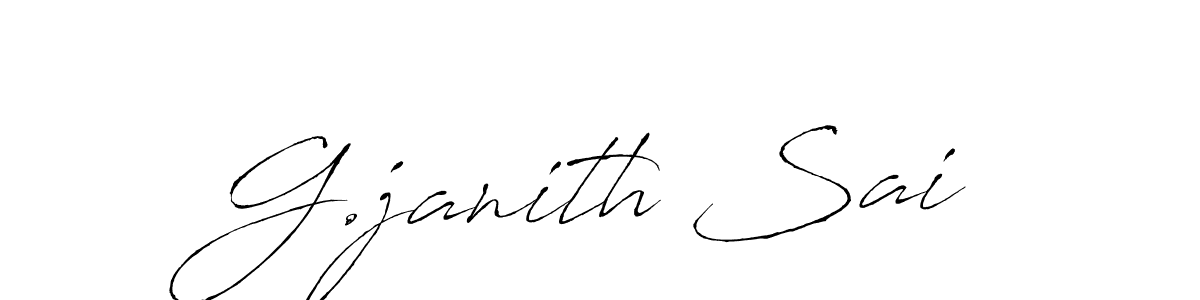 The best way (Antro_Vectra) to make a short signature is to pick only two or three words in your name. The name G.janith Sai include a total of six letters. For converting this name. G.janith Sai signature style 6 images and pictures png