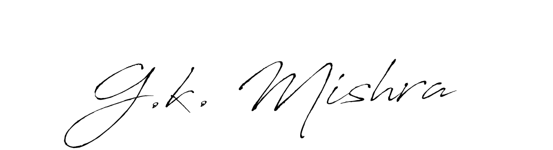 Make a beautiful signature design for name G.k. Mishra. With this signature (Antro_Vectra) style, you can create a handwritten signature for free. G.k. Mishra signature style 6 images and pictures png