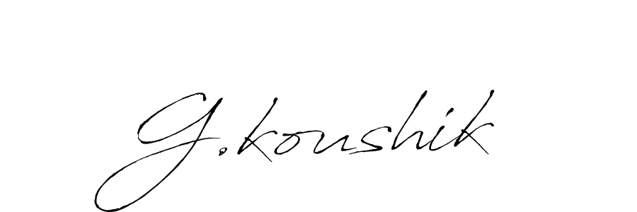 Design your own signature with our free online signature maker. With this signature software, you can create a handwritten (Antro_Vectra) signature for name G.koushik. G.koushik signature style 6 images and pictures png