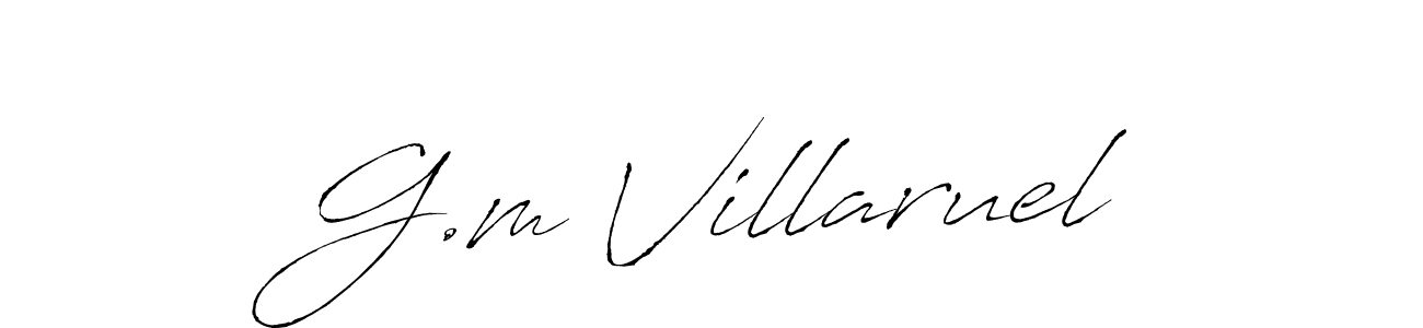 G.m Villaruel stylish signature style. Best Handwritten Sign (Antro_Vectra) for my name. Handwritten Signature Collection Ideas for my name G.m Villaruel. G.m Villaruel signature style 6 images and pictures png