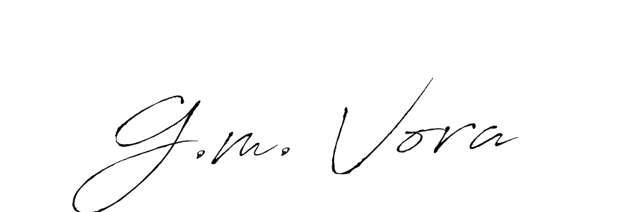 How to make G.m. Vora name signature. Use Antro_Vectra style for creating short signs online. This is the latest handwritten sign. G.m. Vora signature style 6 images and pictures png