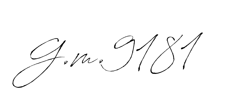 How to make G.m.9181 name signature. Use Antro_Vectra style for creating short signs online. This is the latest handwritten sign. G.m.9181 signature style 6 images and pictures png