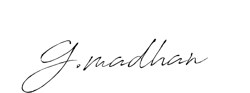 Make a beautiful signature design for name G.madhan. With this signature (Antro_Vectra) style, you can create a handwritten signature for free. G.madhan signature style 6 images and pictures png