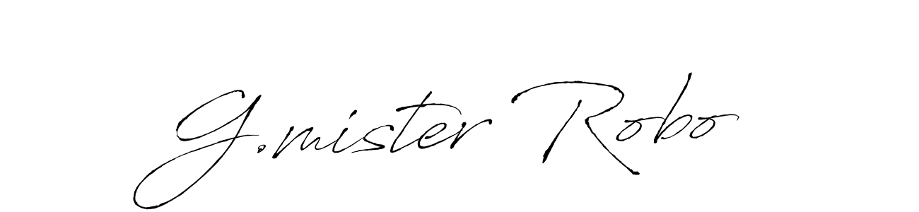 Antro_Vectra is a professional signature style that is perfect for those who want to add a touch of class to their signature. It is also a great choice for those who want to make their signature more unique. Get G.mister Robo name to fancy signature for free. G.mister Robo signature style 6 images and pictures png