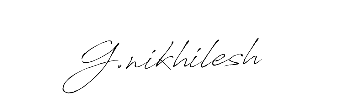 Make a beautiful signature design for name G.nikhilesh. With this signature (Antro_Vectra) style, you can create a handwritten signature for free. G.nikhilesh signature style 6 images and pictures png