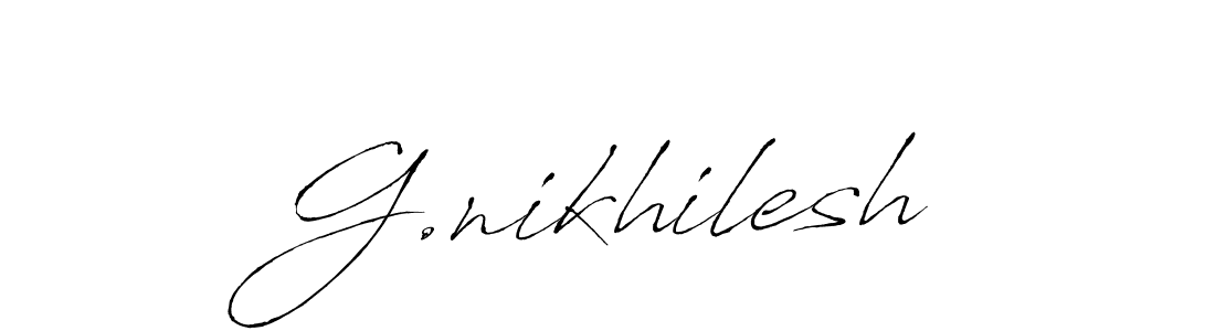 Also You can easily find your signature by using the search form. We will create G.nikhilesh name handwritten signature images for you free of cost using Antro_Vectra sign style. G.nikhilesh signature style 6 images and pictures png