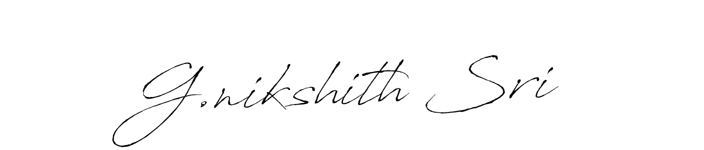 Antro_Vectra is a professional signature style that is perfect for those who want to add a touch of class to their signature. It is also a great choice for those who want to make their signature more unique. Get G.nikshith Sri name to fancy signature for free. G.nikshith Sri signature style 6 images and pictures png